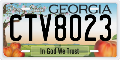 GA license plate CTV8023