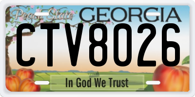 GA license plate CTV8026