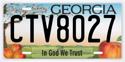 GA license plate CTV8027