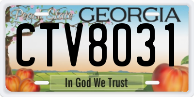 GA license plate CTV8031
