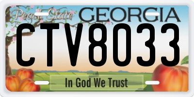 GA license plate CTV8033