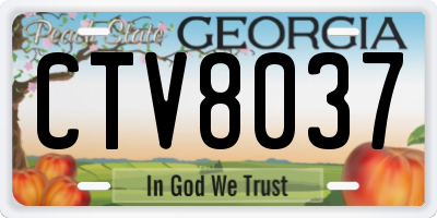 GA license plate CTV8037