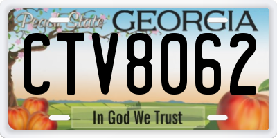 GA license plate CTV8062