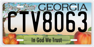 GA license plate CTV8063