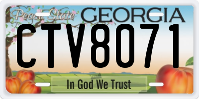 GA license plate CTV8071
