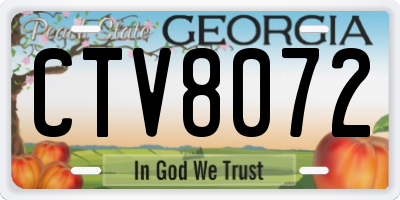 GA license plate CTV8072