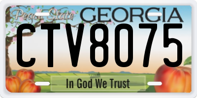 GA license plate CTV8075