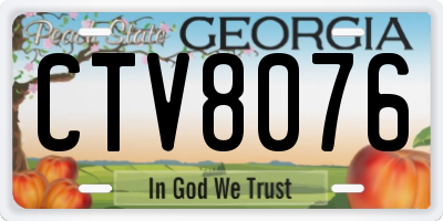 GA license plate CTV8076