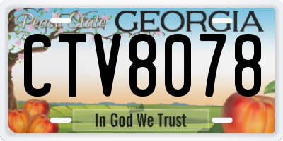 GA license plate CTV8078