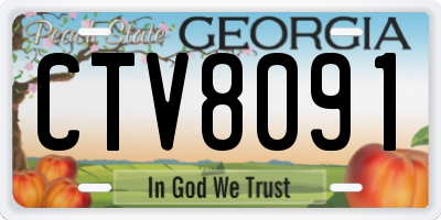 GA license plate CTV8091