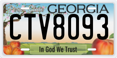 GA license plate CTV8093