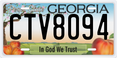 GA license plate CTV8094