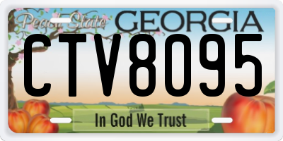 GA license plate CTV8095