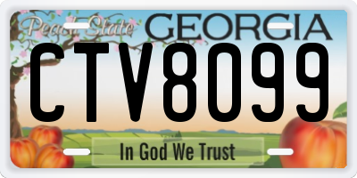 GA license plate CTV8099
