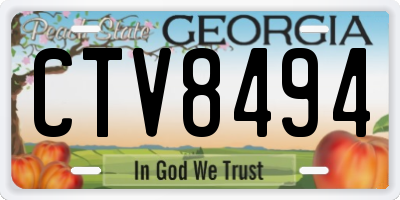 GA license plate CTV8494