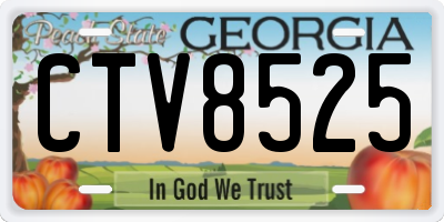 GA license plate CTV8525
