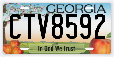 GA license plate CTV8592