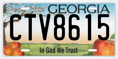 GA license plate CTV8615