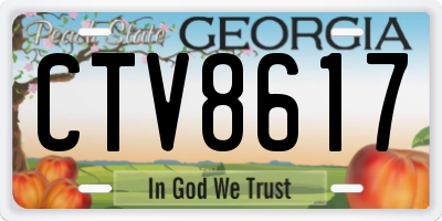 GA license plate CTV8617