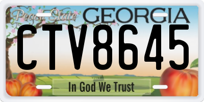 GA license plate CTV8645