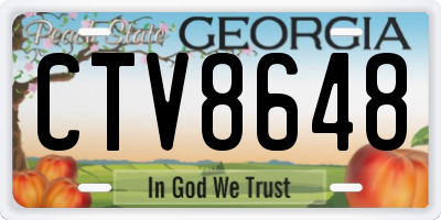 GA license plate CTV8648