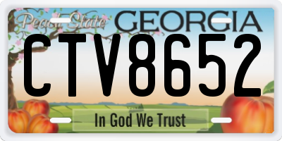 GA license plate CTV8652