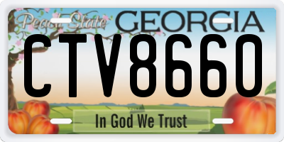 GA license plate CTV8660