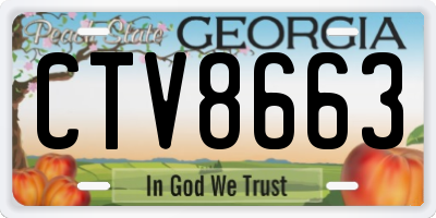 GA license plate CTV8663