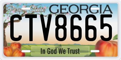 GA license plate CTV8665