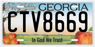 GA license plate CTV8669