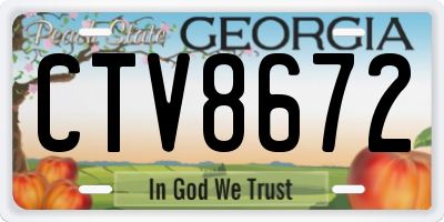 GA license plate CTV8672