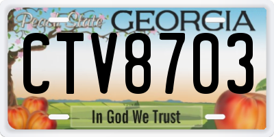 GA license plate CTV8703