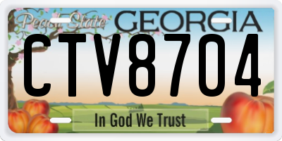 GA license plate CTV8704