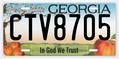 GA license plate CTV8705