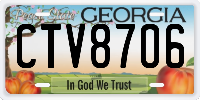 GA license plate CTV8706