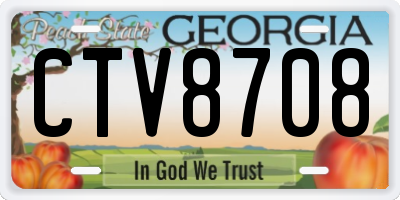 GA license plate CTV8708