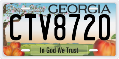 GA license plate CTV8720