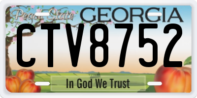 GA license plate CTV8752