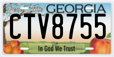 GA license plate CTV8755