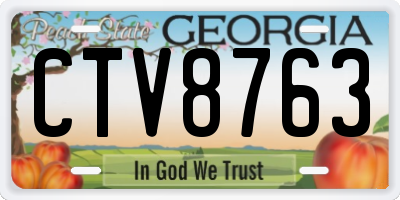 GA license plate CTV8763