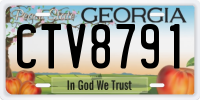 GA license plate CTV8791