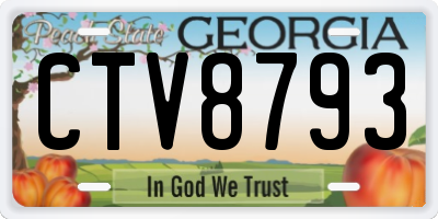GA license plate CTV8793