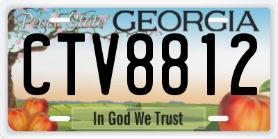 GA license plate CTV8812