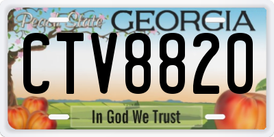 GA license plate CTV8820