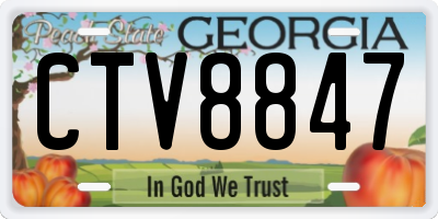GA license plate CTV8847