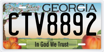 GA license plate CTV8892