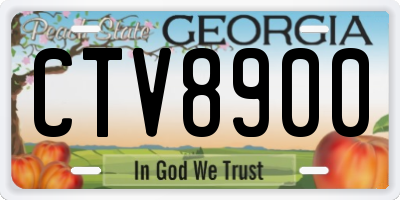 GA license plate CTV8900