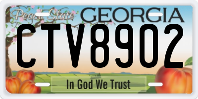 GA license plate CTV8902