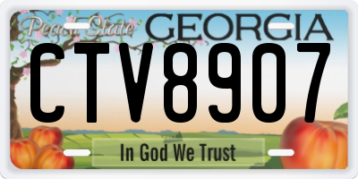 GA license plate CTV8907
