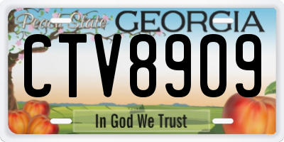 GA license plate CTV8909